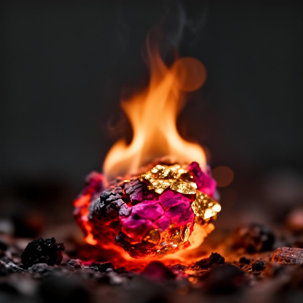 En lille flamme der vokser ud af en glødende ember